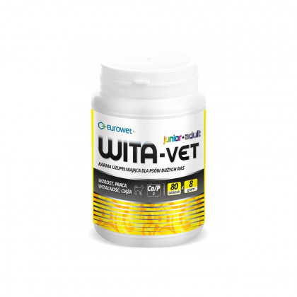 Eurowet Wita-Vet Junior+Adult witaminy dla psów opakowanie 80 tabletek