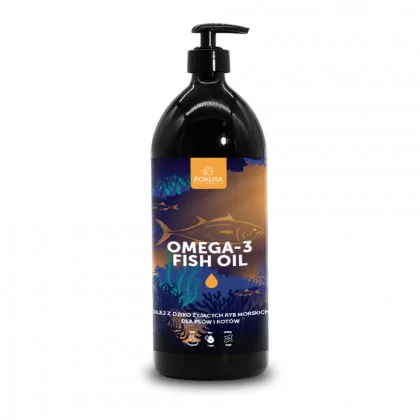 Pokusa Omega-3 Fish Oil Olej z dziko żyjących ryb morskich dla psów i kotów produkt 1000ml