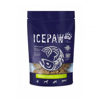 ICEPAW Kabeljau Cookies Ciastka z dorsza dla psów doskonałe jako przekąska produkt 100g