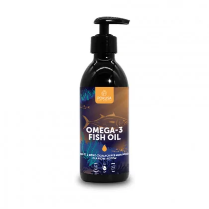 Pokusa Omega-3 Fish Oil Olej z dziko żyjących ryb morskich dla psów i kotów produkt 250ml