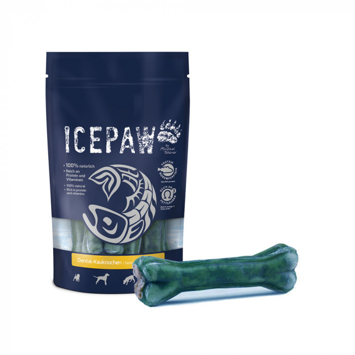 ICEPAW Dental- Kauknochen Kość dentystyczna do żucia z szałwią dla psów 4szt. 250g