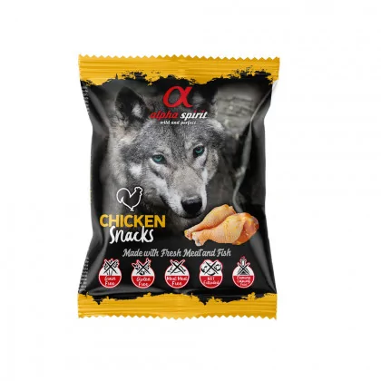 Alpha Spirit Przysmak w kostkach dla psów kurczak 85% świeżego mięsa oraz ryb produkt 50g