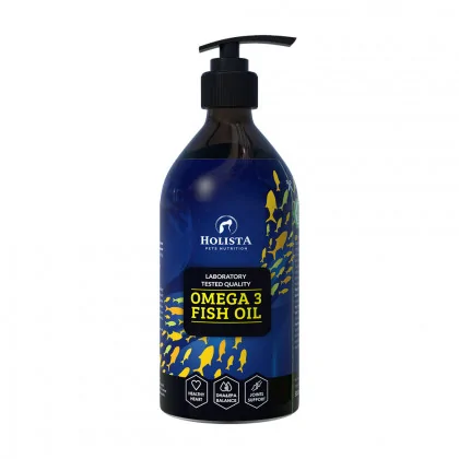 Holista Pets Omega3 Fish Oil Olej z dziko żyjących ryb morskich dla psów i kotów 500ml