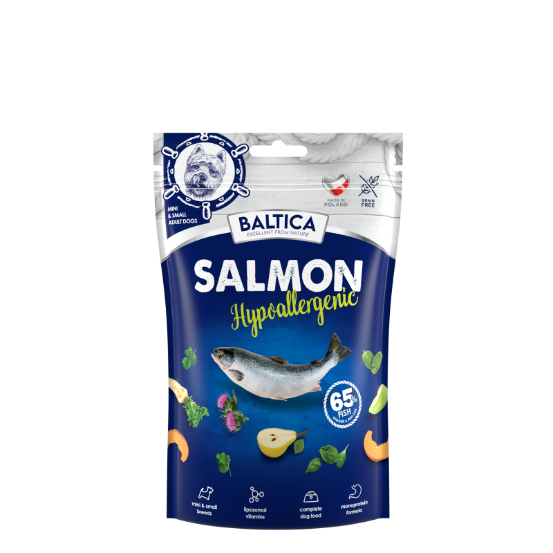 BALTICA Salmon Hypoallergenic Sucha karma dla psów średnich i dużych ras 200g