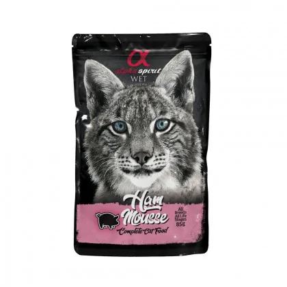 Alpha Spirit Mus z wieprzowiny mokra karma dla kotów jedno źródło białka produkt 85g