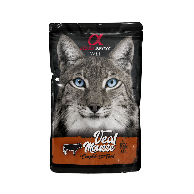 Alpha Spirit Mus z cielęciny mokra karma dla kotów  jedno źródło białka produkt   85g