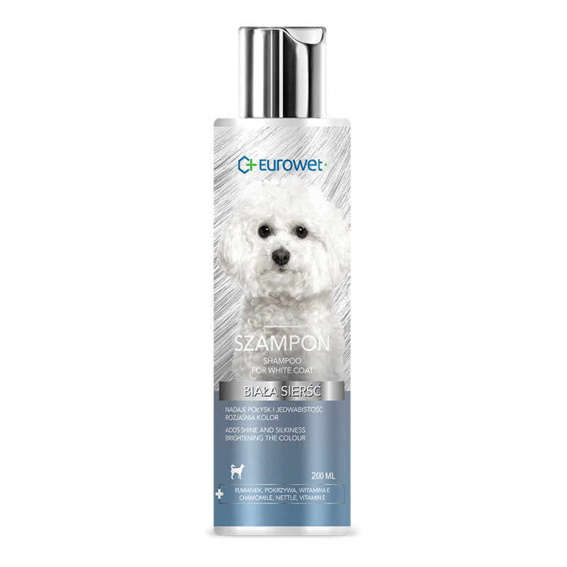 Eurowet Szampon do białej sierści dla psów opakowanie 200ml zawiera rumianek
