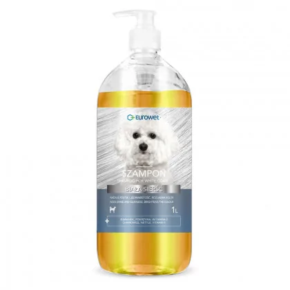Eurowet Szampon do białej sierści dla psów butelka 1l szampon rozjaśnia kolor