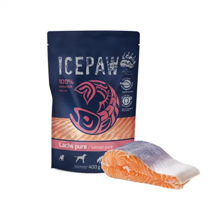 ICEPAW Salmon Pure Mokra karma dla psów czysty łosoś Bardzo wysoka zawartość kwasów Omega-3 400g