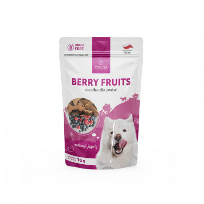 Pokusa Fun&Mniam Ciastka dla psów Berry fruits owoce i zioła 100% naturalne produkt   70g