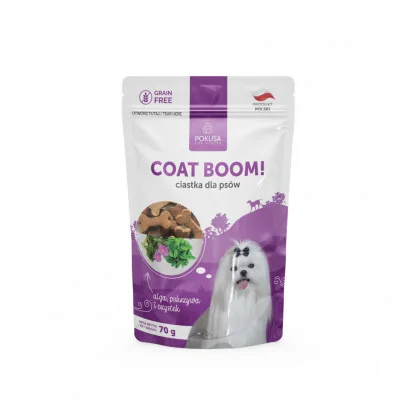 Pokusa Fun&Mniam Ciastka dla psów Coat Boom 100% naturalne produkt 70g