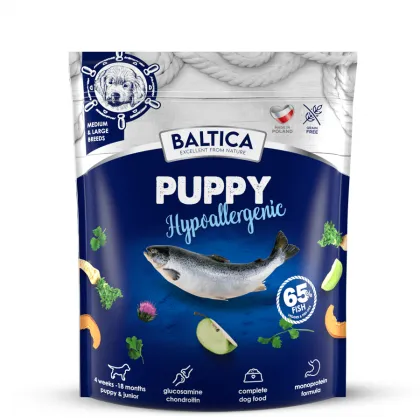 BALTICA Puppy Salmon Sucha karma dla szczeni膮t 艣rednich i du偶ych ras Bezzbo偶owa 1kg