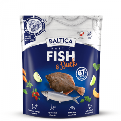 BALTICA Fish&Duck Sucha karma dla psów średnich i dużych ras Bezzbożowa1kg