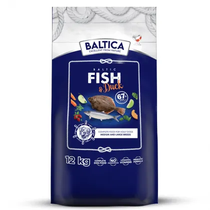 BALTICA Fish&Duck Sucha karma dla psów średnich i dużych ras Bezzbożowa 12kg