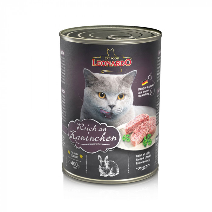 Leonardo Quality Selection Mokra karma dla kotów bogata w mięso z królika 400g