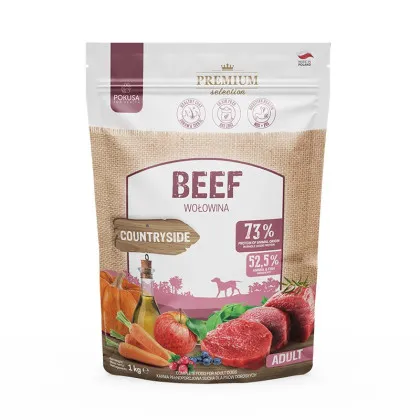 Pokusa Premium Selection sucha karma wołowina dla psów dorosłych produkt 1kg