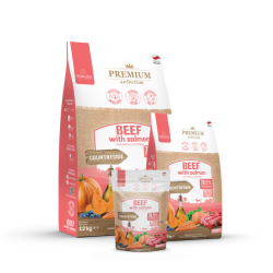 Pokusa Premium Selection sucha karma dla szczeniąt wołowina z łososiem produkt 3 kg