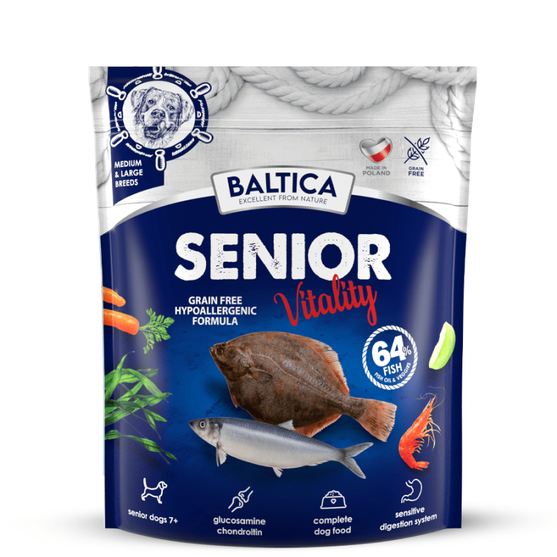 Baltica Senior Vitality Karma dla semiora ras średnich i dużych karma bezzbożowa produkt 1 kg