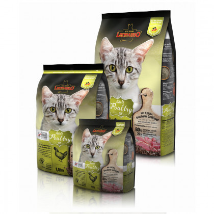 Leonardo Adult Poultry Gf Sucha karma bezzbożowa dla kotów idealna przy nietolerancjach pokarmowych produkt 1,8 kg