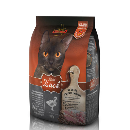 Sucha karma Leonardo Adult Duck dla kotów kaczka i ryz łatwo przyswajalna produkt 400 g