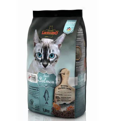 Sucha karma dla kotów z nietolerancją pokarmową Leonardo Adult Salmon Gf produkt 1,8kg