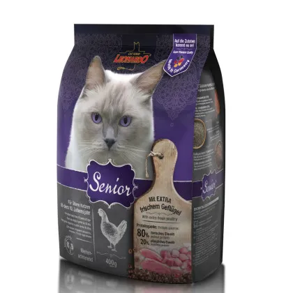 Leonardo Senior Sucha karma dla dorosłych kotów zmniejsza ryzyko zaparć produkt 400g