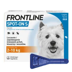 Frontline Spot-On S krople 3 pipety przeciwko pchłom i kleszczom dla psów 2-10 kg