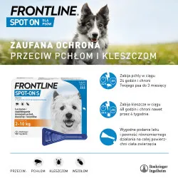 Frontline Spot-On S krople 3 pipety przeciwko pchłom i kleszczom dla psów 2-10 kg