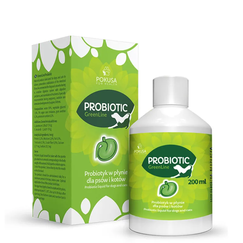 Pokusa GreenLine Probiotyk w p ynie dla ps w i kot w 200 ml