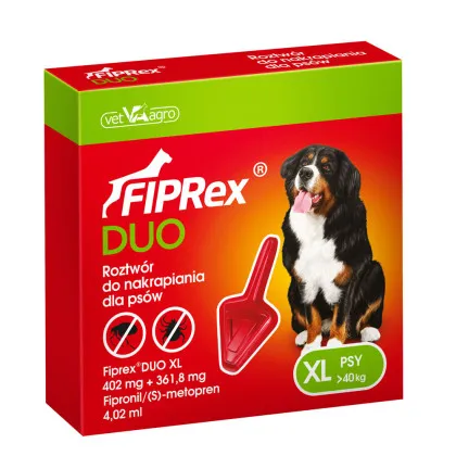 Fiprex Duo Pies Rozmiar XL Roztwór do zwalczania pcheł, kleszczy, wszoł 1 pipeta