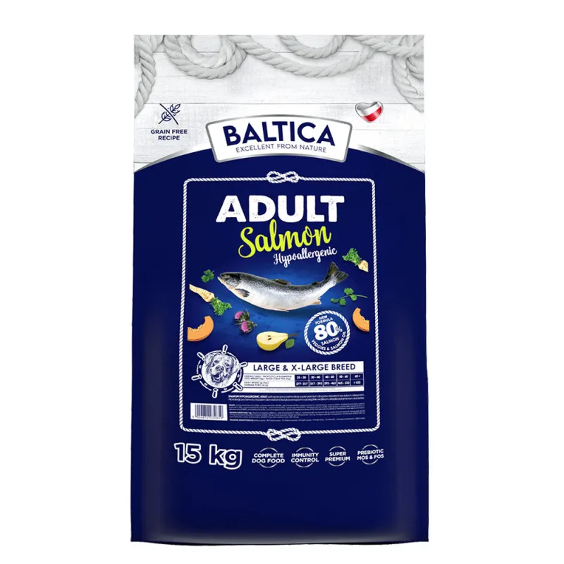 Baltica Adult Salmon karma z łososiem dla psów dorosłych ras dużych i olbrzymich bezzbożowa 15 kg