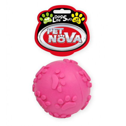 Pet Nova Piłka z dźwiękiem 6 cm różowa aromat mięta