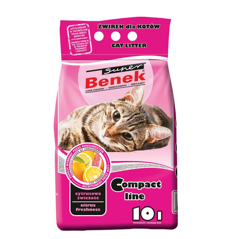 Żwirek Super Benek Compact Cytrusowa Świeżość 10L