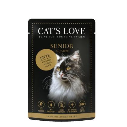 Cat's Love Senior karma dla kotów kaczka i indyk w naturalnej galaretce 85g