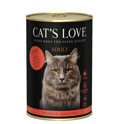 Cat's Love mokra karma dla kotów wołowina z olejem z krokosza 400g