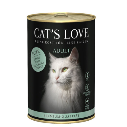 Cat's Love mokra karma dla kotów indyk z olejem z łososia 400g