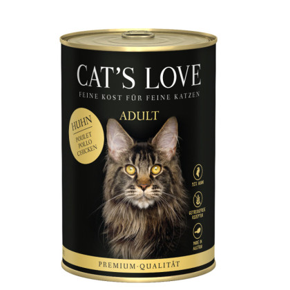 Cat's Love mokra karma dla kotów kurczak z olejem lnianym 400g