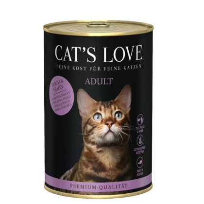 Cat's Love mokra karma dla kotów ryby i kurczak z olejem z wiesiołka i pietruszką 400g