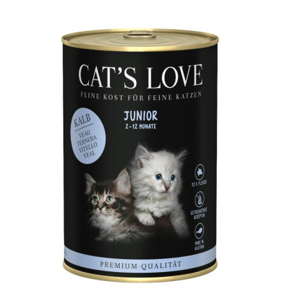 Cat's Love Junior mokra karma dla kotów cielęcina z olejem z łososia 400g