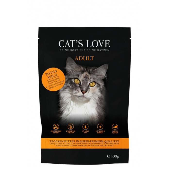 Cat's Love sucha karma dla kotów indyk z dziczyzną 400g