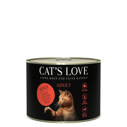 Cat's Love mokra karma dla kotów wołowina z olejem z krokosza i mniszkiem lekarskim 200g