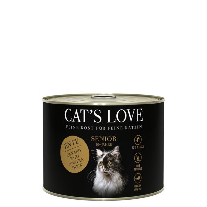 Cat's Love Senior mokra karma dla kotów kaczka z olejem z krokosza i lubczykiem 200g