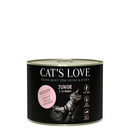 Cat's Love Junior mokra karma dla kotów kurczak z algami i olejem z krokosza 200g