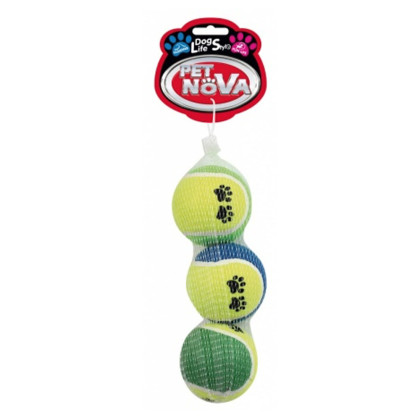 Pet Nova Piłki tenisowe z nadrukiem 3 szt