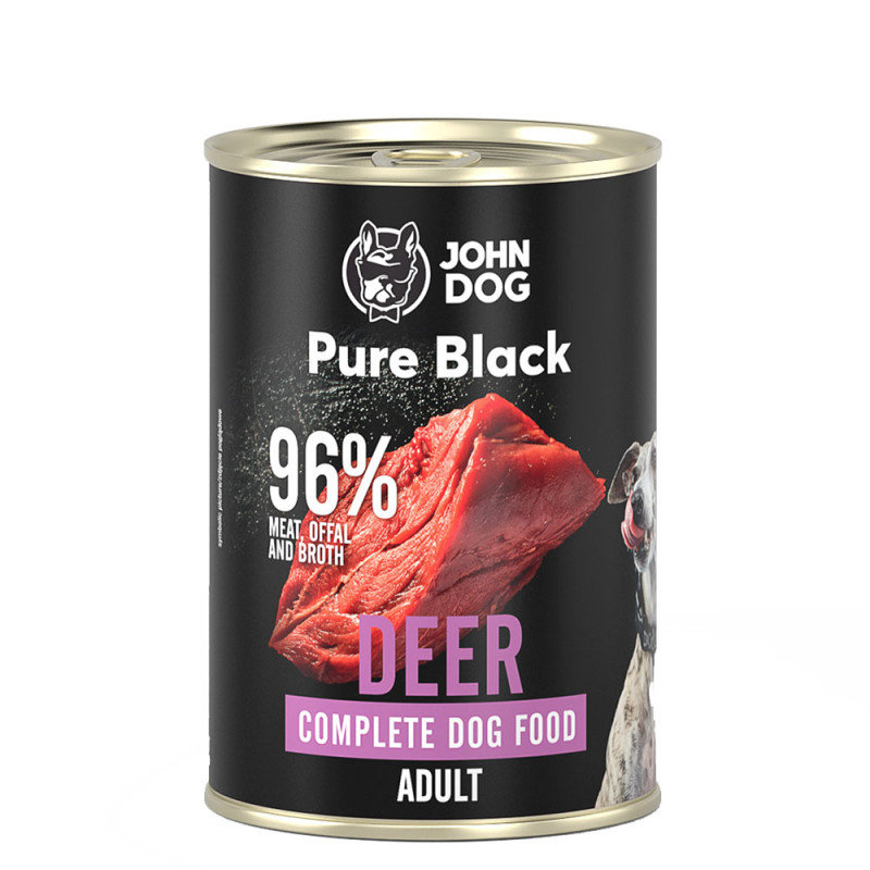 John Dog Pure Black mokra karma dla psa Jeleń 400g