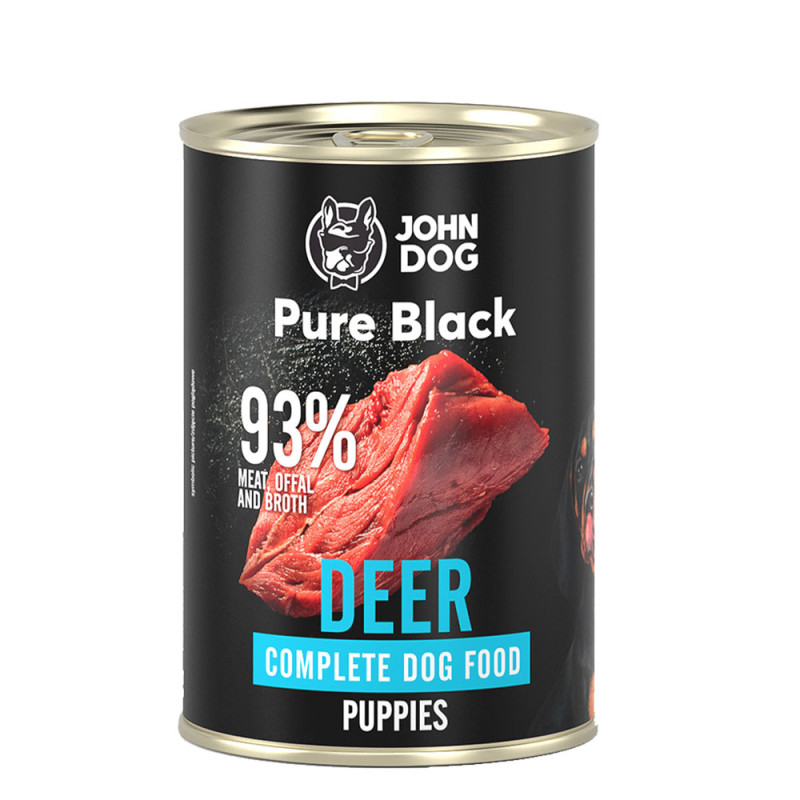 John Dog Pure Black mokra karma dla szczeniąt Jeleń 400g