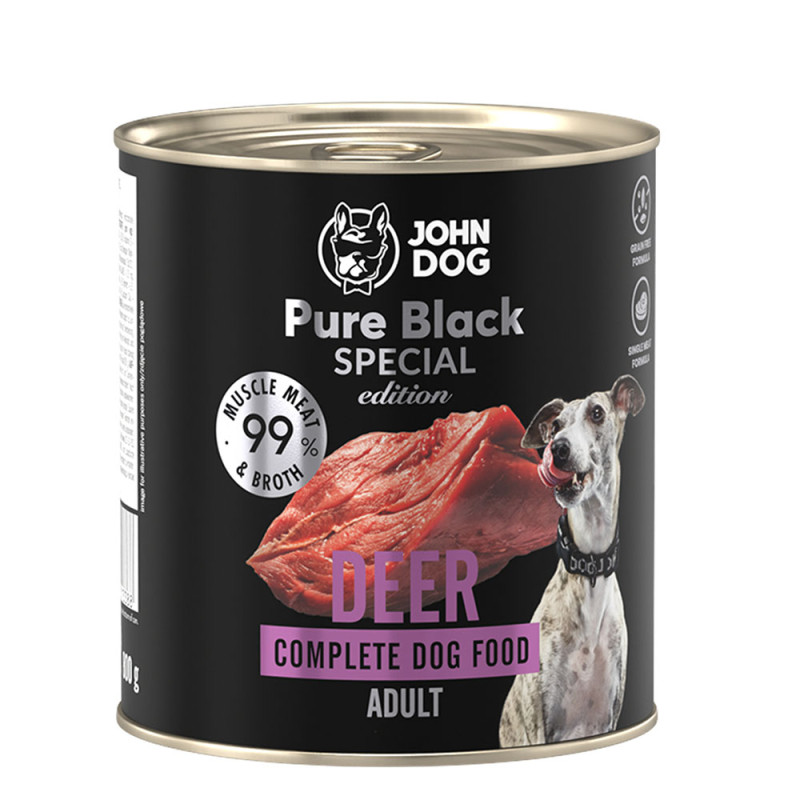 John Dog Pure Black Special mokra karma dla psa Jeleń 800g