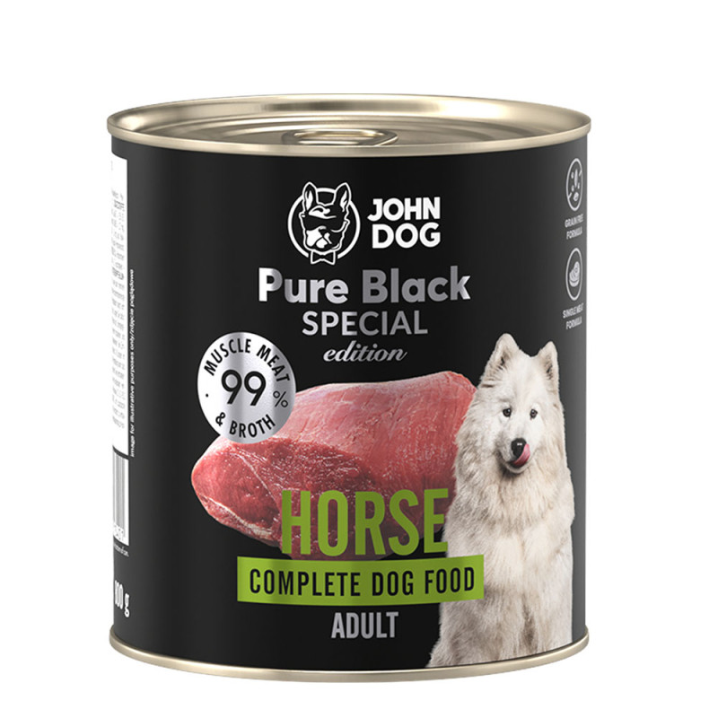 John Dog Pure Black Special mokra karma dla psa Konina 800g