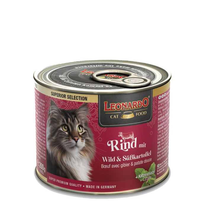 Leonardo Superior Selection mokra karma dla kotów Wołowina z Dziczyzną i Batatami 200g