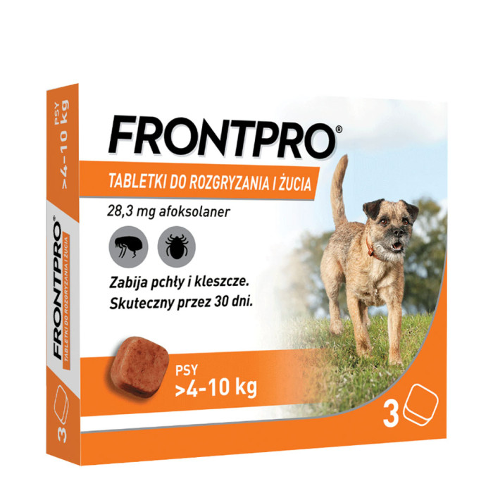 FRONTPRO tabletki do rozgryzania i żucia dla psów 4-10 kg 3 szt